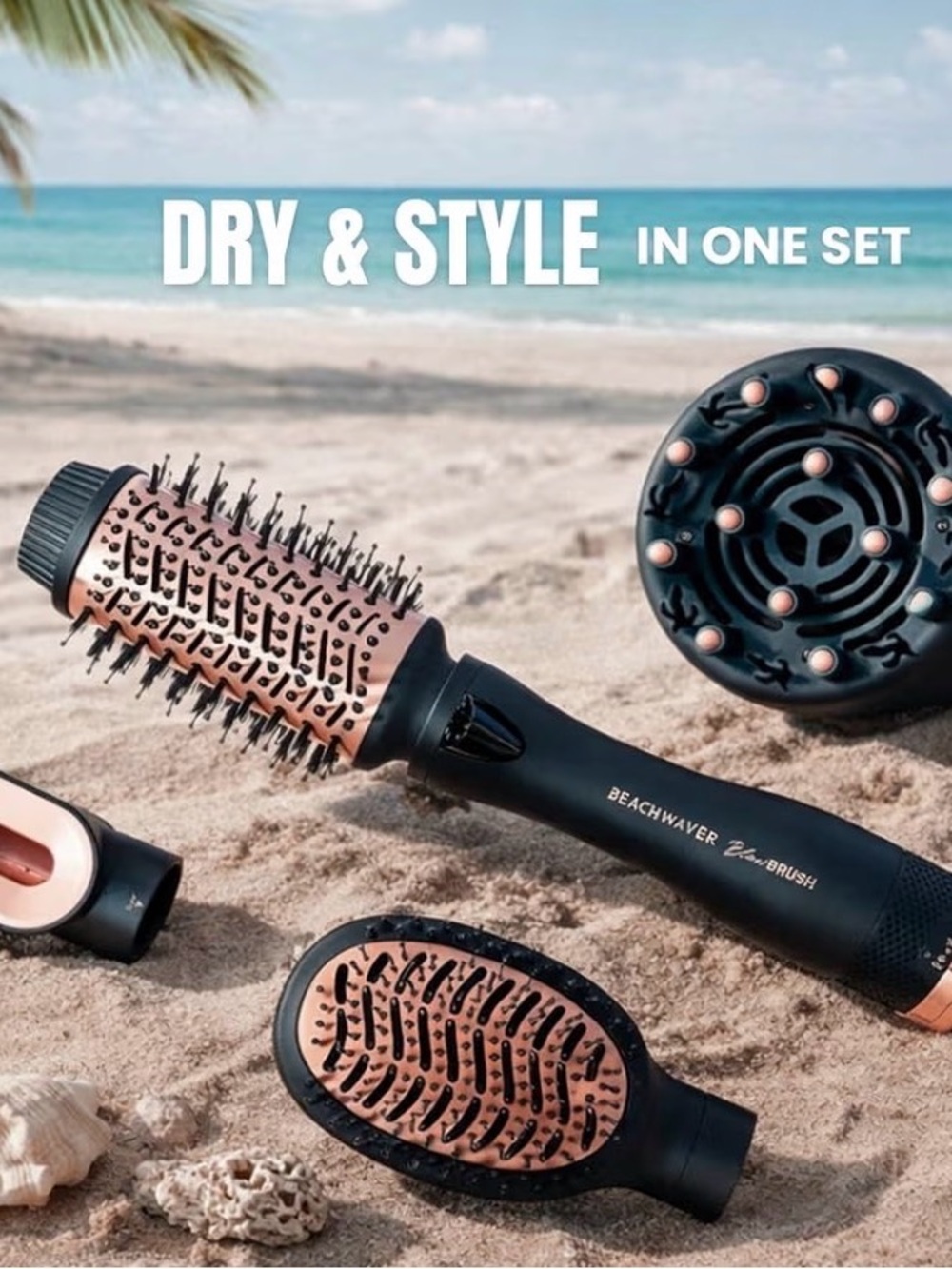The Beachwaver Co. 4-Piece Styling Brush Set - Black with Rose Gold - Picture 4 of 10